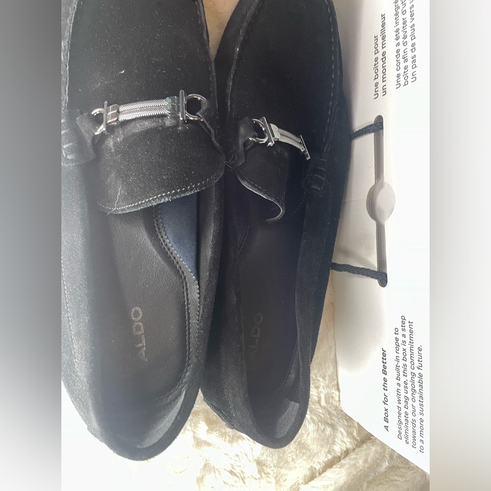 Men's Black Suede Slip-On Loafers with Metal Bit - Picture 5 of 8